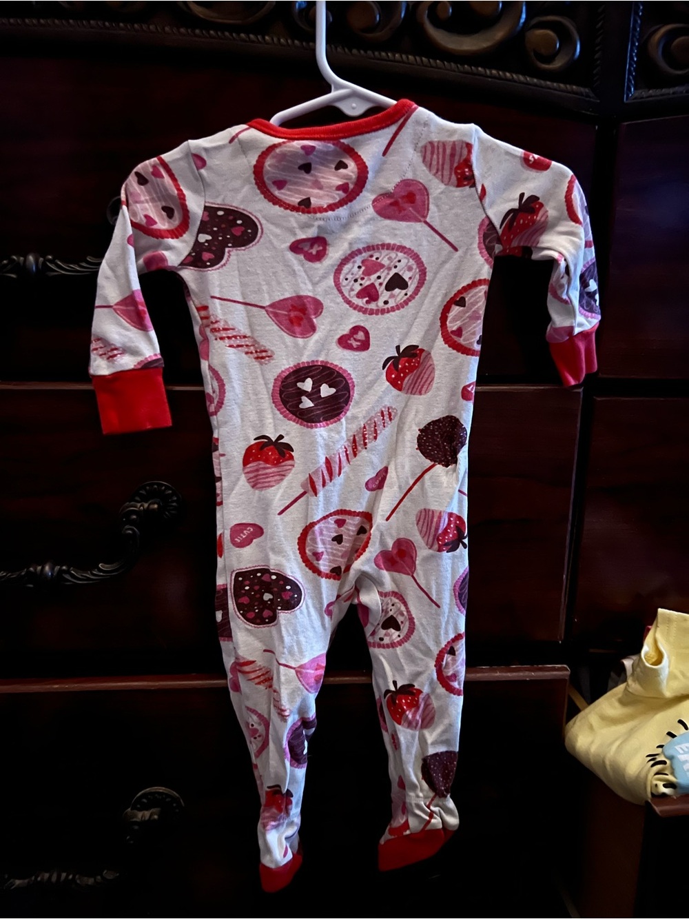 Sweet Hearts Footed One-Piece Pajama - Red & Pink